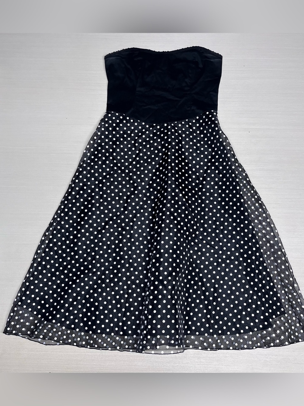 Charlotte Russe Vintage Y2K Black & White Polka Dot Mini Formal Dress. Size 13